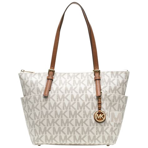 michael kors white leather purse|michael kors purse with pockets.